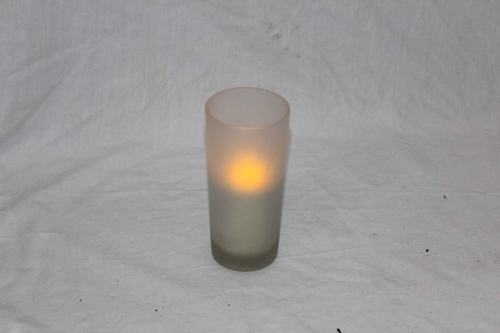 Votive Candles & Frosted Vase