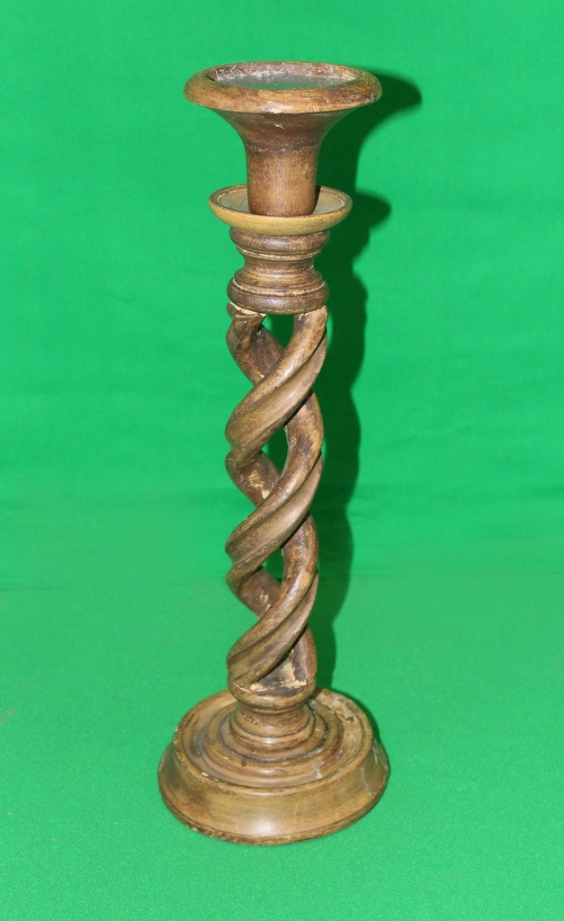 Wood Spiral Candle Pedestal