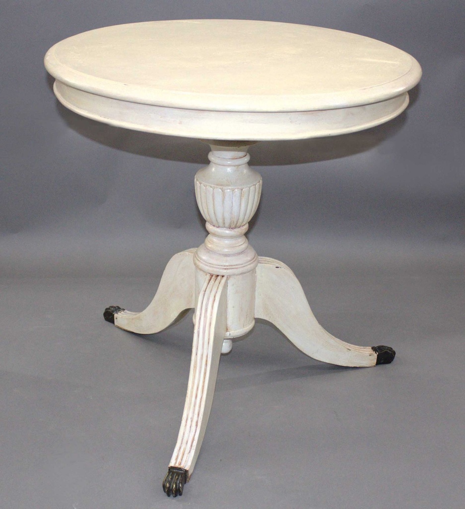 White Circle Pedestal Table