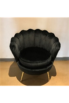 Black Velvet Scalloped Chair