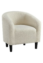 White Sherpa Barrel Chair