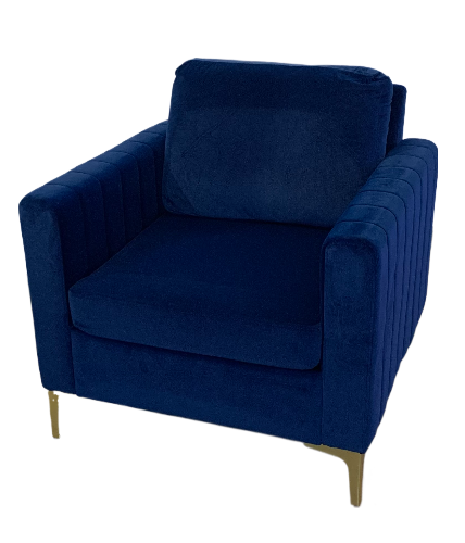 Navy Velvet Club Chair