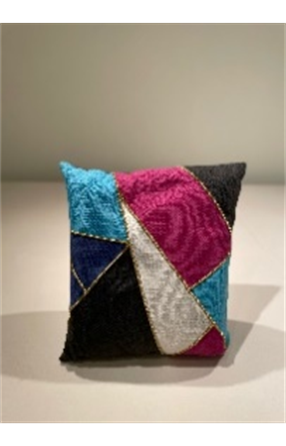 Stitch Geometric Pink/Blue Pillow