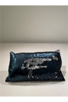 Blue Sequin Lumbar Pillow