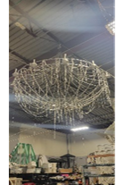 Metal and Crystal Chandelier