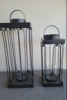 Large Black Wire Lanterns