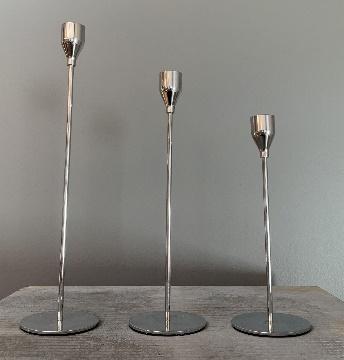 Metal Silver Taper Candlestick