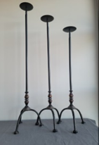 Large Tall Black Pillar Candleholder