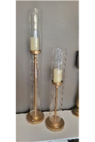 Large Arden Candlesticks With Glass Shade