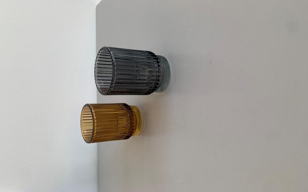 Ribbed Votive - Amber