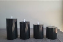 Large Black Electric Pillar Candle
