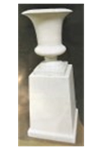 White Metal Urn with Column