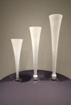 Trumpet White Glass Vase (LG)