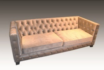 Gold Studded Velvet Couch
