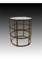 Brass Grid End Table