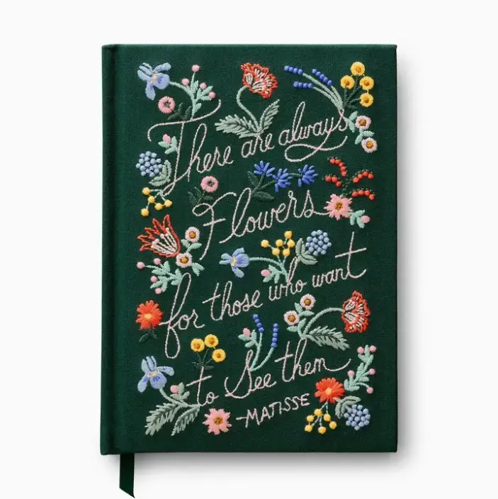 There Are Always Flowers Embroidered Journal