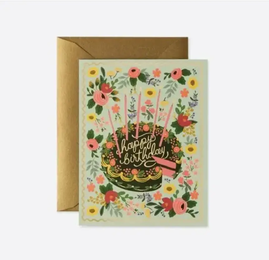 Floral Cake Birthday Card