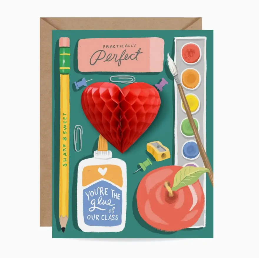 Pop-Up Card - Teacher Supplies
