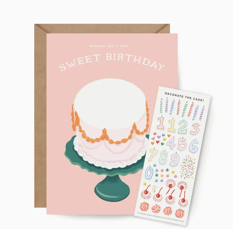 Card - Decorate A Cake Sticker Scene