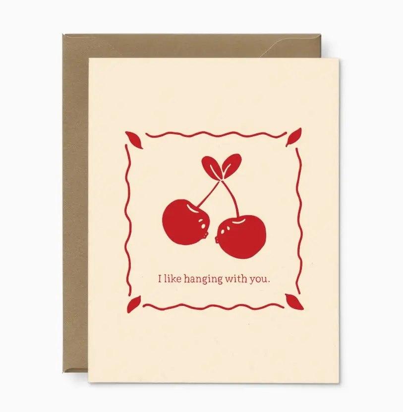 Kissing Cherries Valentine's Day Greeting Card