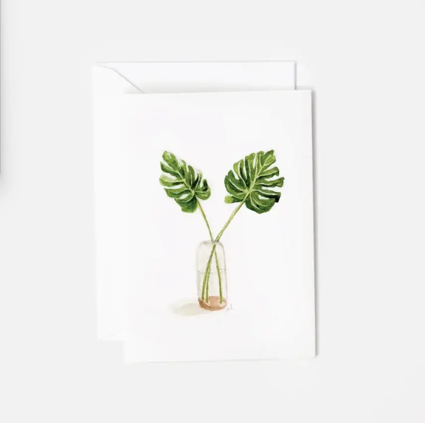 Monstera Leaves Mini Notecard