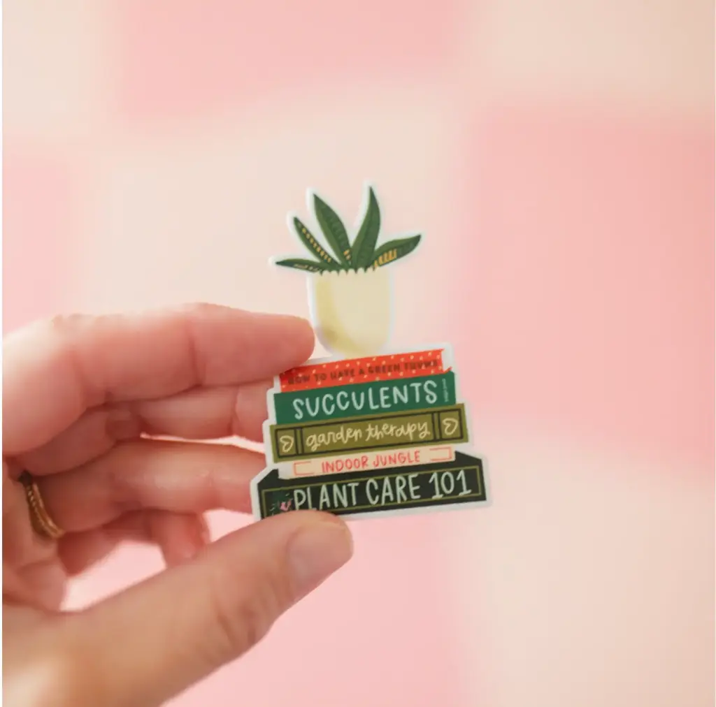 Plant Book Stack Decal Sticker