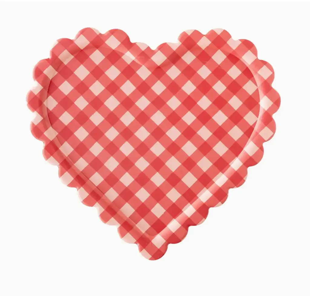 Checkered Heart Shaped Tray