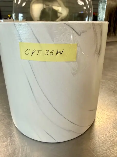 Marble Glass Vase - White 6in