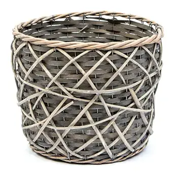 10" Gray Natural Planter - Rattan Style Cover #65163