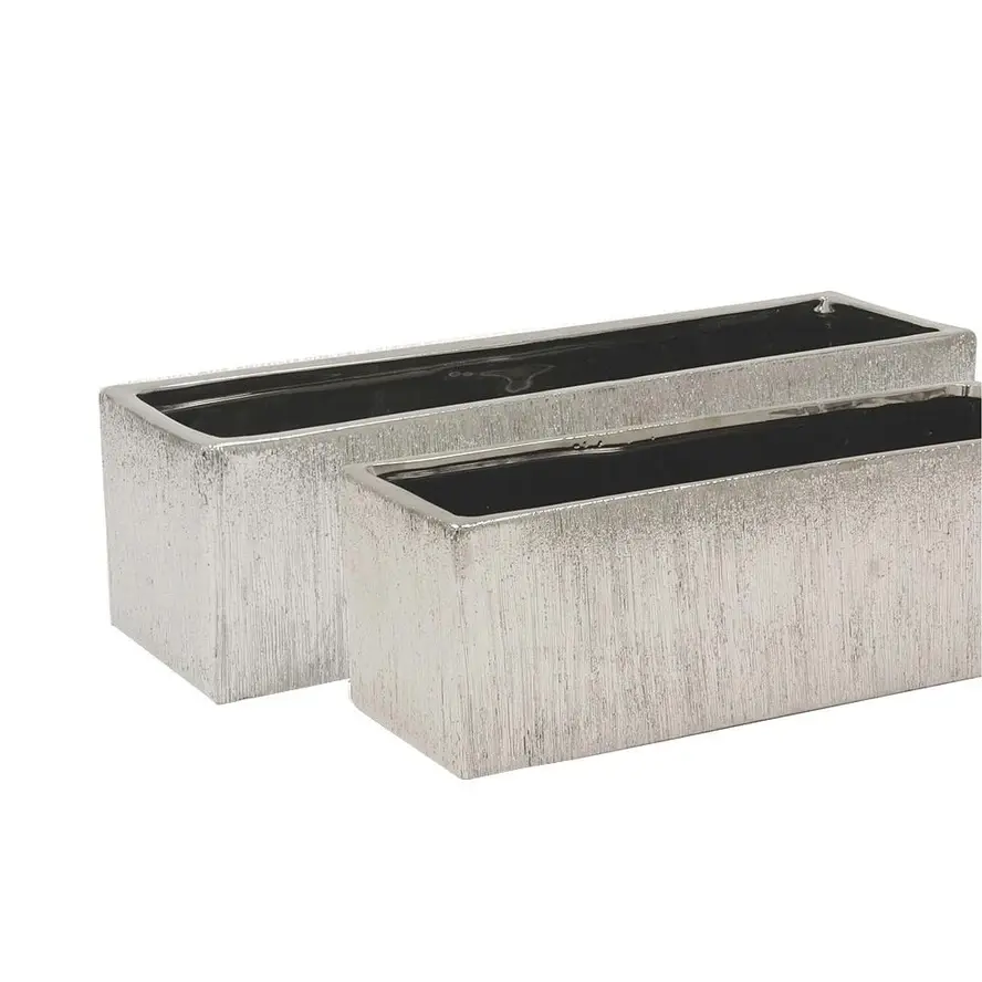 Etched Metallic Silver | 12" X 4" Top - Rectangle Planter