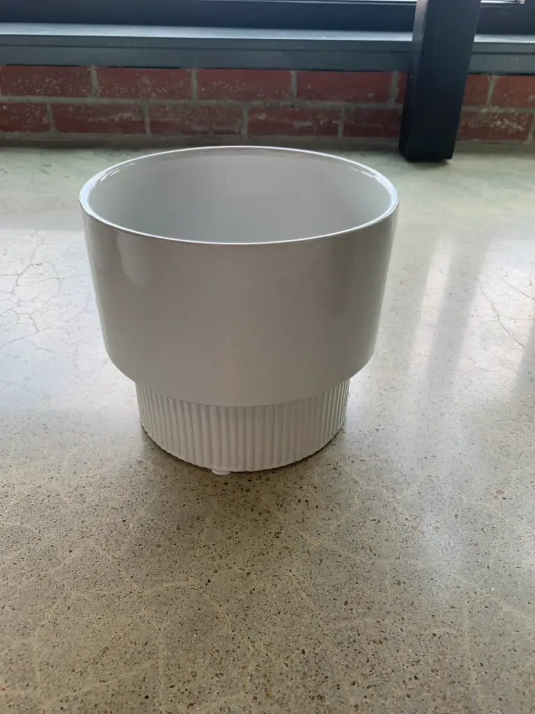 Modern Off White Ceramic Planter Pot - Small