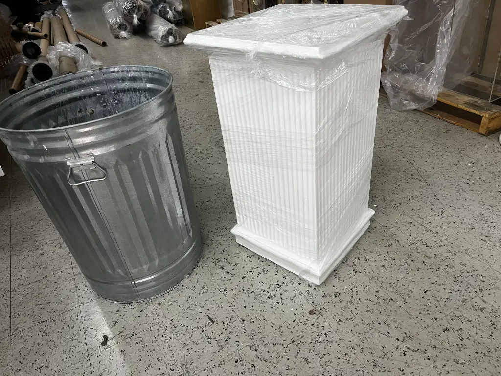 Pedestal, Fluted, 17.75inch Square, 31.75inch Tall