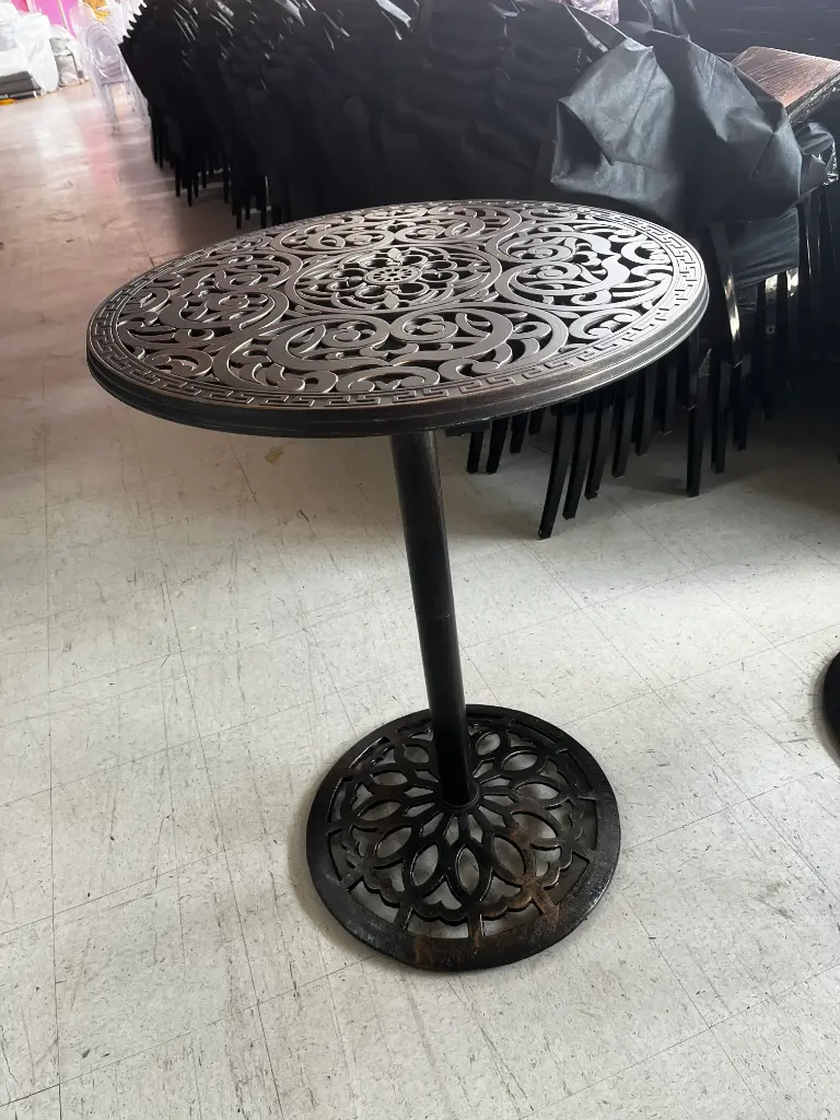 Hightop Table, Patio, Black w/ Gold Highlights
