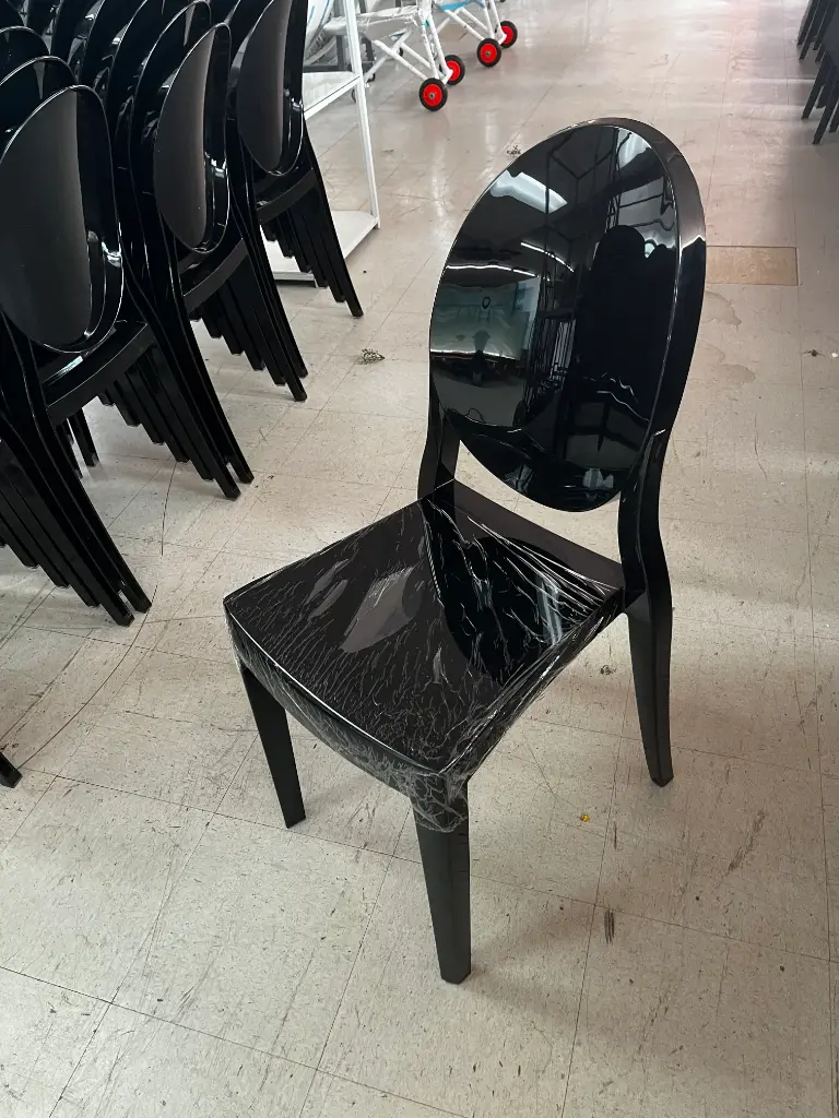 Chairs, Black Plastic