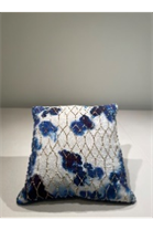 [EDD-036] Blue Geo Marble Pillow