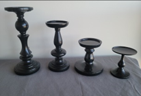 [EDH-070] Extra-Large Black Pillar Candleholders