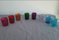 [EDH-133] Colored Glass Votive- Medium Blue