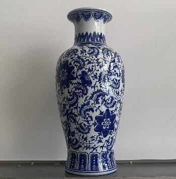 [EDV-029] Blue/White Ceramic English Vase