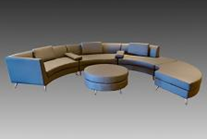 [EFS-004] Gray Curved Sectional