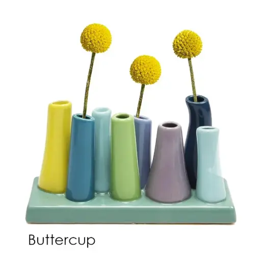 [BFV-P28BUT] Pooley Colorful Bud Vase For Flower Arranging Rectangular - Buttercup