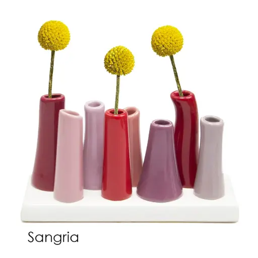 [BFV-P28SAN] Pooley Colorful Bud Vase For Flower Arranging Rectangular - Sangria