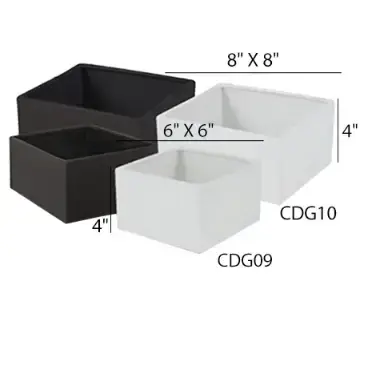 [BFV-CDG09W] Contemporary Ceramic Low Square Planters